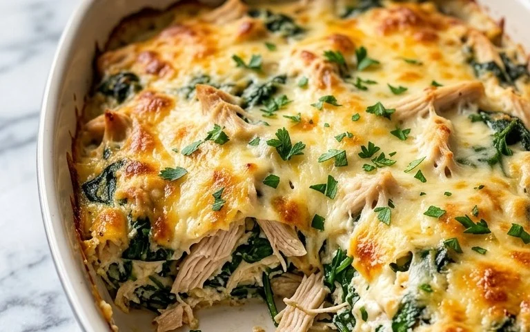 Creamy Chicken Spinach Casserole – Easy Dinner