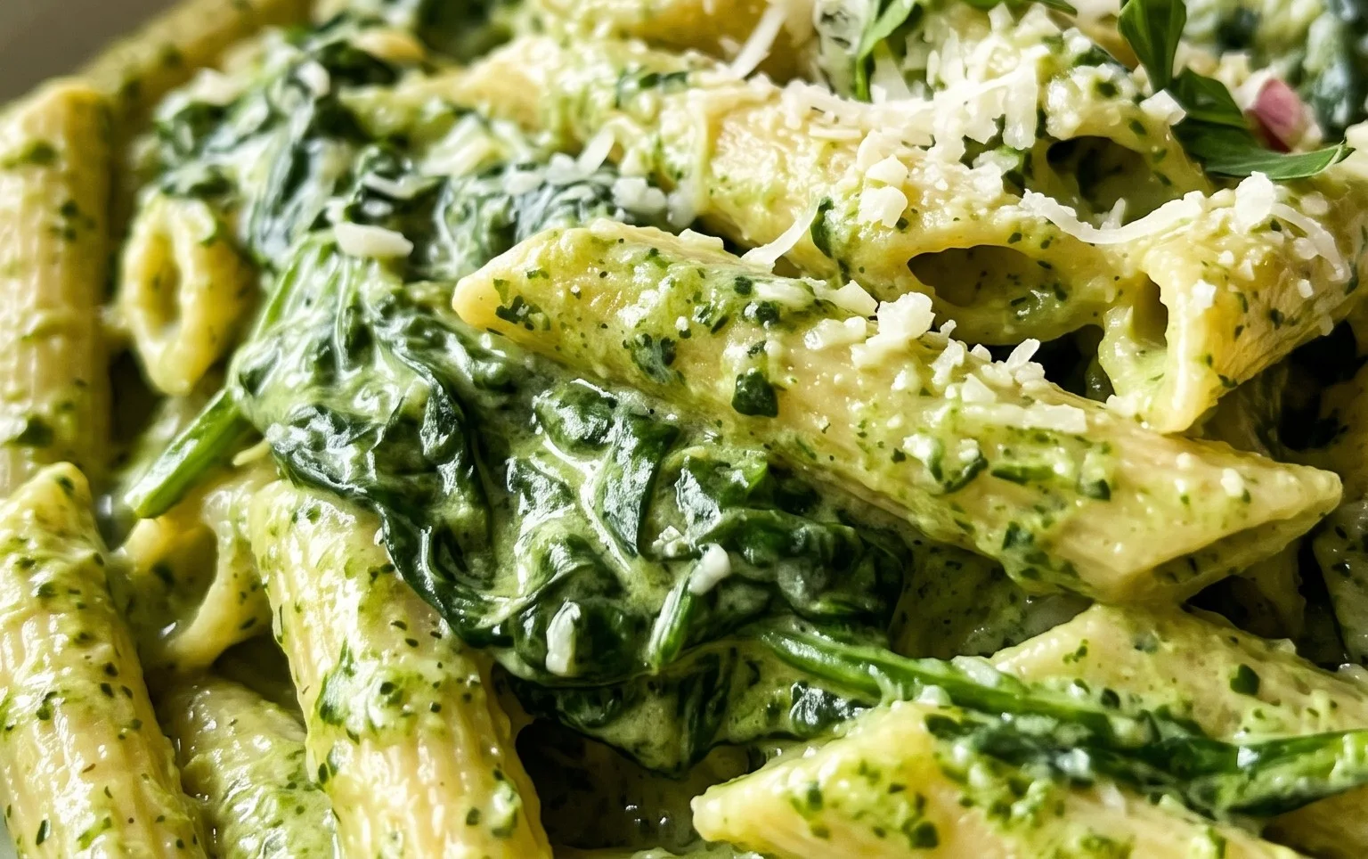 Pasta with Spinach Sauce