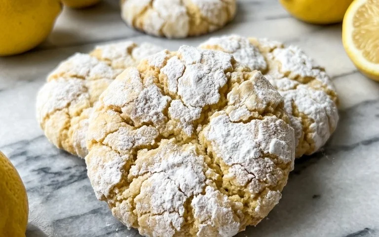 Lemon Crinkle Cookies – Tangy & Soft Chewy Treats
