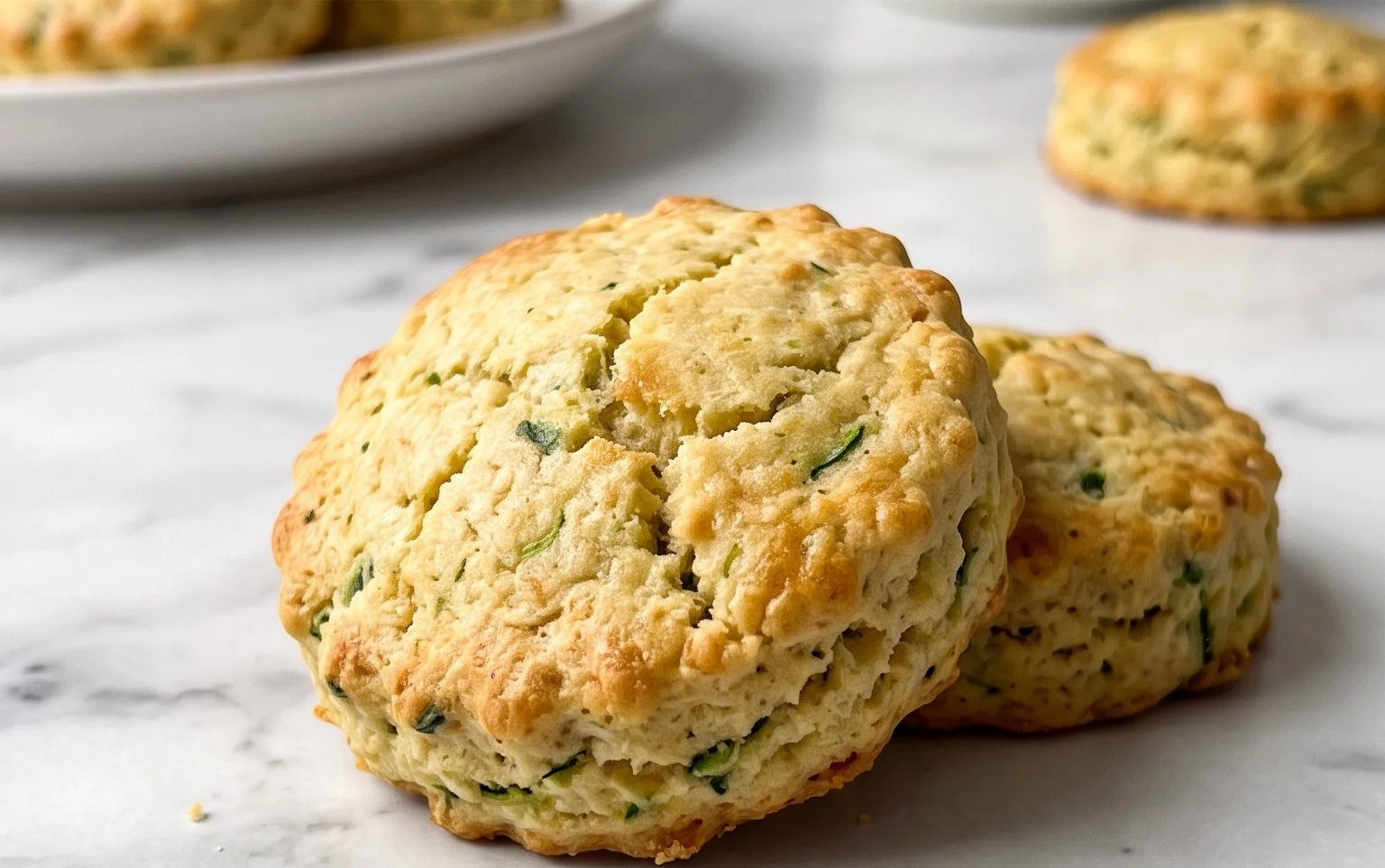 Savory Zucchini Biscuits- Easy Moist Recipe